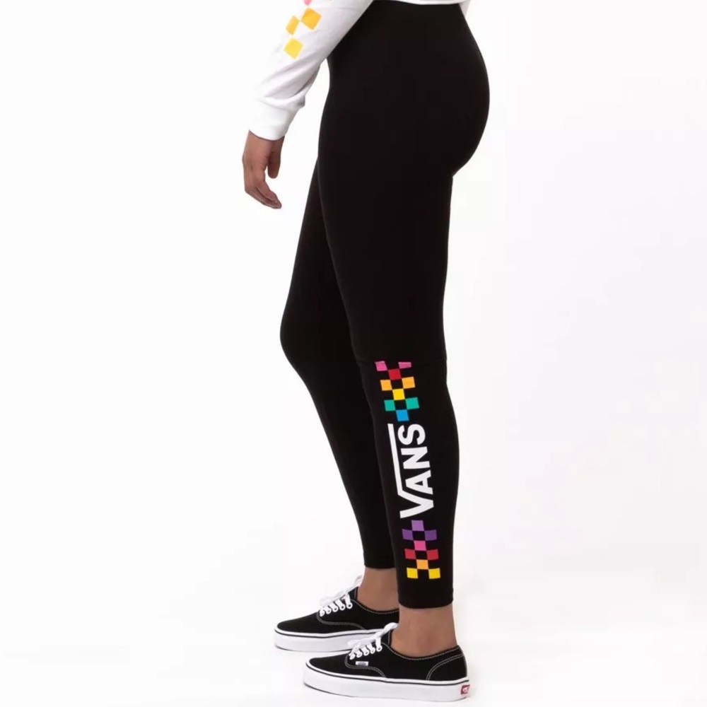 VANS leggings - rainbow checkerboard